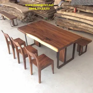 Bộ bàn ghế ăn gỗ me tây (94-101)x7x185cm