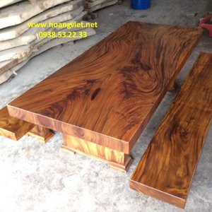 Bộ bàn ghế gỗ 3 tấm 109x11x253cm