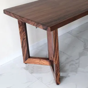 Chân bàn gỗ me tây chữ V rộng 60cm cao 70cm