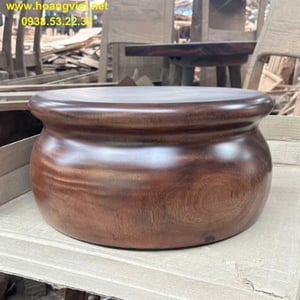Đôn gỗ me tây tròn thấp đường kính 40cm cao 20cm