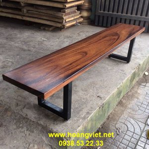 Ghế gỗ dài 2m rộng 40cm dày 5cm, chân sắt.