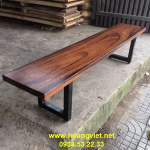 Ghế gỗ dài 2m rộng 40cm dày 5cm, chân sắt.