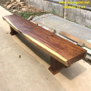 Ghế băng dài nguyên khối gỗ me tây (35-40)x10x250cm