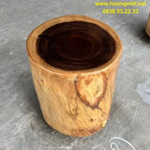 Ghế đôn gỗ nguyên khối tròn tự nhiên đk 35-40cm cao 45cm