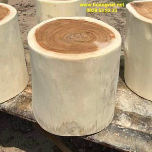 Ghế đôn gỗ nguyên khối tròn tự nhiên đk 35-40cm cao 45cm