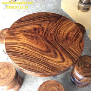 Giá mặt bàn tròn gỗ me tây đk 1m dày 10cm