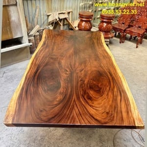 Mặt bàn gỗ me tây ghép 2 tấm rộng 1m2 dày 5cm dài 2m5