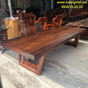 Mặt bàn gỗ me tây nguyên khối dài 3m rộng 1m2 dày 10cm