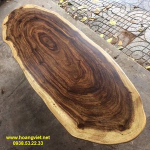 Mặt bàn trà gỗ me tây dạng elip 60x192cm