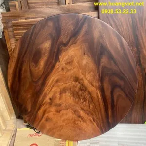 Mặt bàn gỗ me tây tròn 80cm dày 5cm