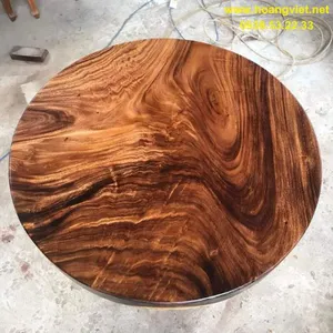 Mặt bàn tròn gỗ me tây 1m dày 10cm