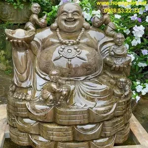 Phật di lặc ngũ phúc gỗ thủy tùng cao 69cm rộng 68cm sâu 50cm