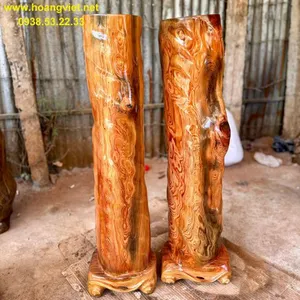 Trụ nghệ thuật gỗ thủy tùng cao 95cm rộng 20cm