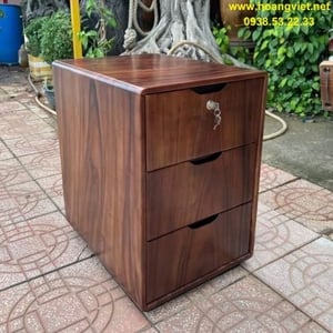 Tủ bàn làm việc gỗ me tây 3 hộc kéo