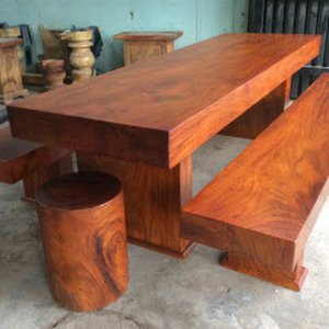 Bộ bàn ghế gỗ nguyên khối