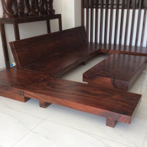 Sofa gỗ nguyên khối hình chữ U