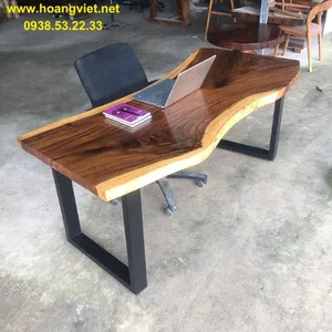 Bàn làm việc gỗ me tây chân sắt (64-75)x5x172cm