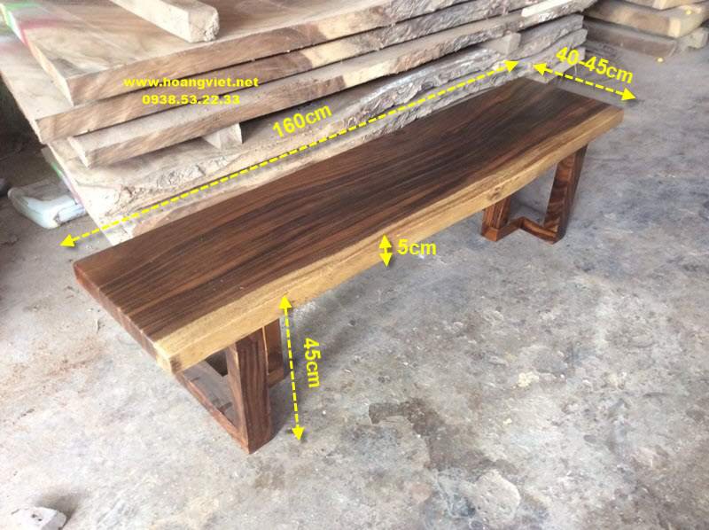 Ghế băng dài 1m6 bằng gỗ nguyên khối bền đẹp và giá trị