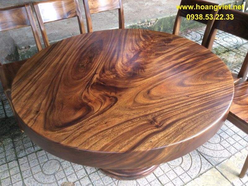 Mẫu bàn ăn gỗ gỗ me tây tròn 6 ghế đẹp nhất thị trường