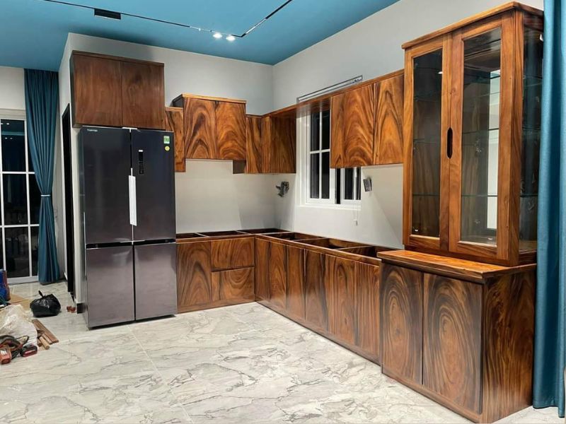 Tủ bếp gỗ me tây cao cấp Tủ bếp gỗ me tây cao cấp