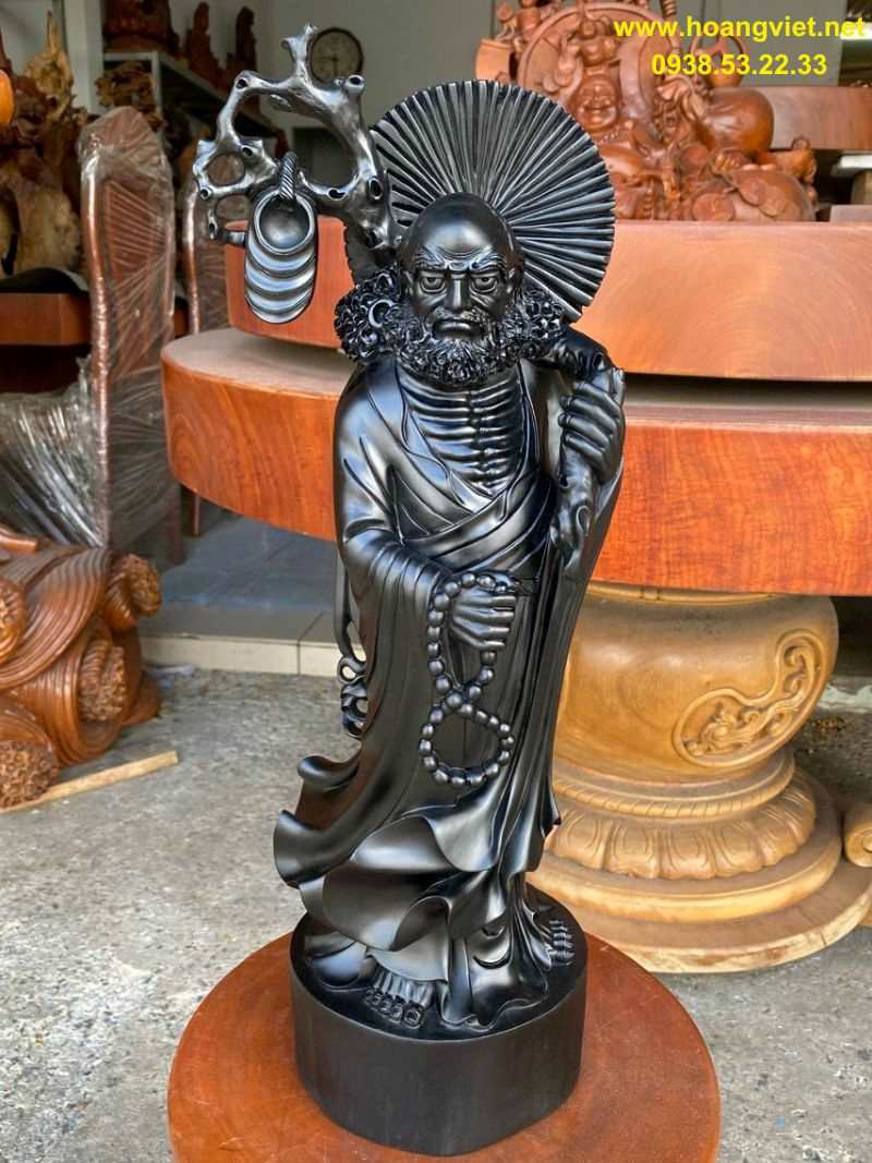 Tượng đạt ma quá hải gỗ mun sừng Tượng đạt ma quá hải gỗ mun sừng