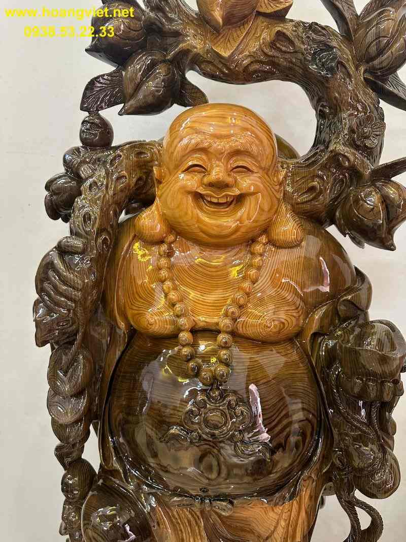 Tượng phật di lặc gỗ thủy tùng phong thủy cao 1m97 Tượng phật di lặc gỗ thủy tùng phong thủy cao 1m97