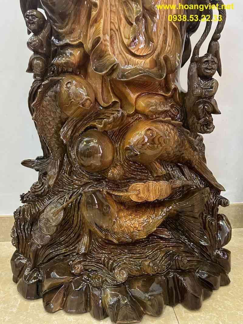 Tượng phật di lặc gỗ thủy tùng phong thủy cao 1m97 Tượng phật di lặc gỗ thủy tùng phong thủy cao 1m97