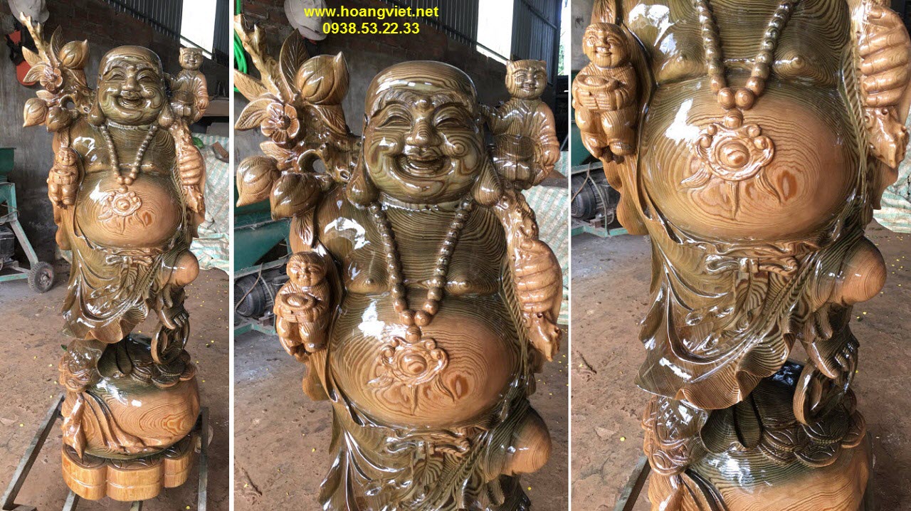 Tượng phật di lạc gỗ thủy tùng siêu đẹp Tượng phật di lạc gỗ thủy tùng siêu đẹp