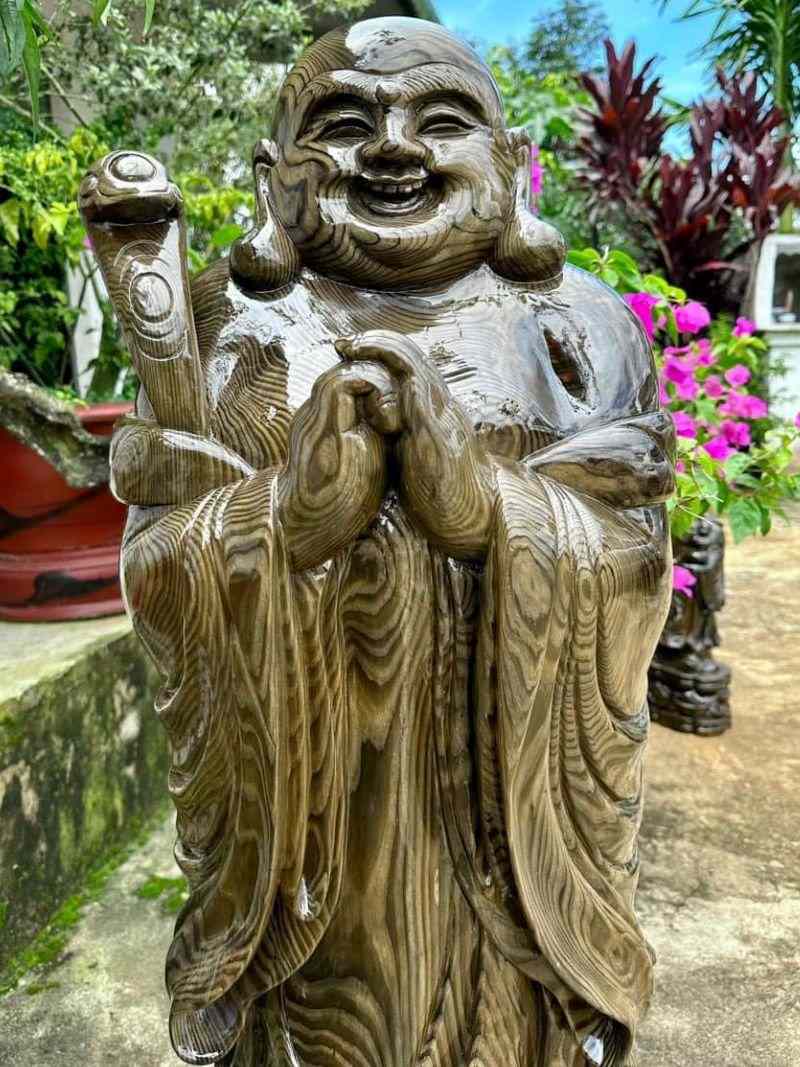 Tượng phật di lặc chúc phúc gỗ thủy tùng Tượng phật di lặc chúc phúc gỗ thủy tùng