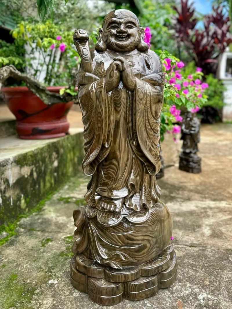 Tượng phật di lặc chúc phúc gỗ thủy tùng Tượng phật di lặc chúc phúc gỗ thủy tùng