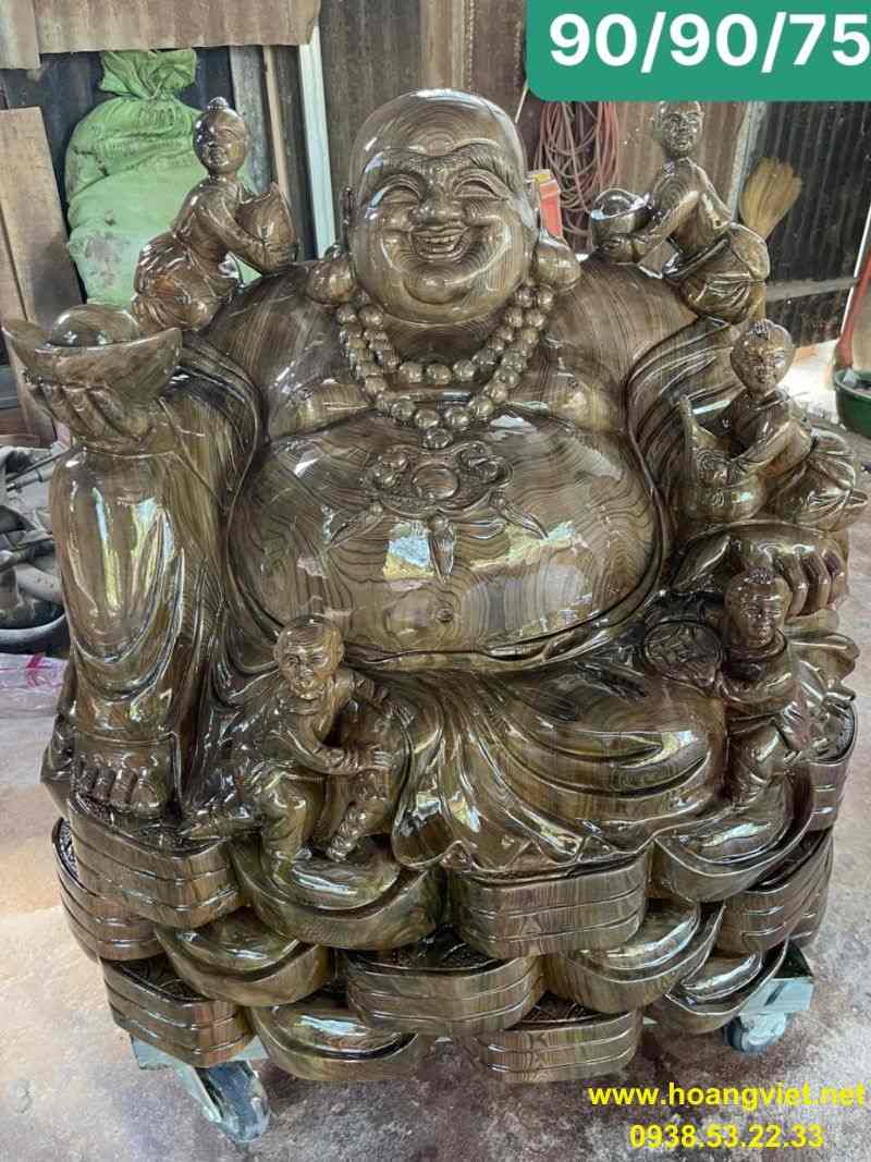 Tượng phật di lặc gỗ thủy tùng ngũ phúc Tượng phật di lặc gỗ thủy tùng ngũ phúc