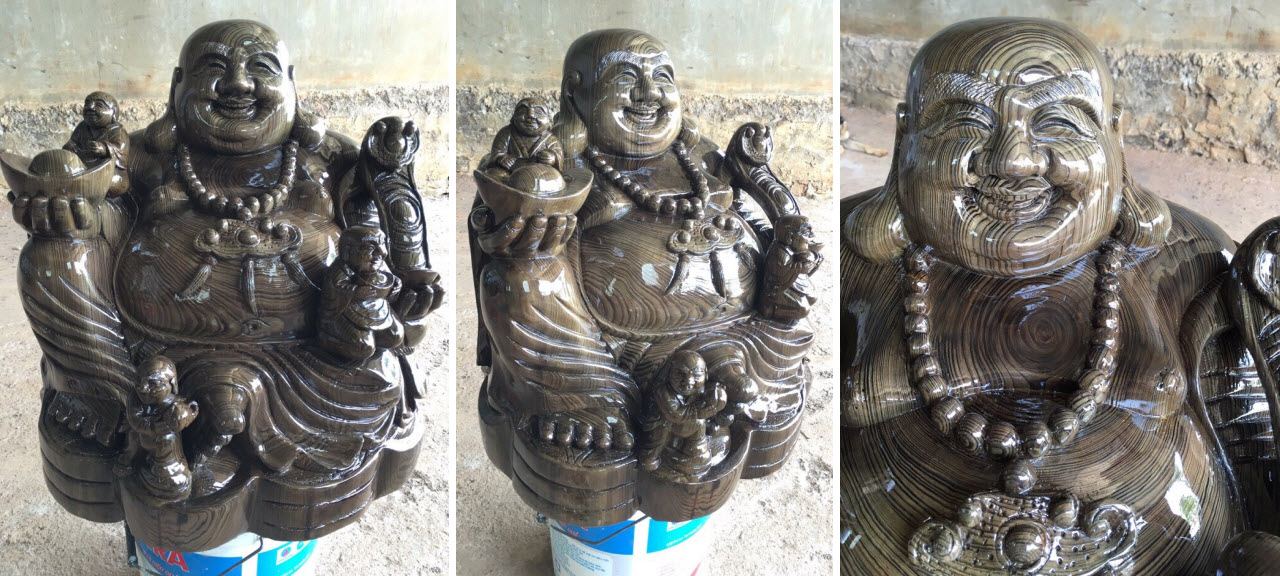 Tượng phật di lạc gỗ thủy tùng xanh đen Tượng phật di lạc gỗ thủy tùng xanh đen