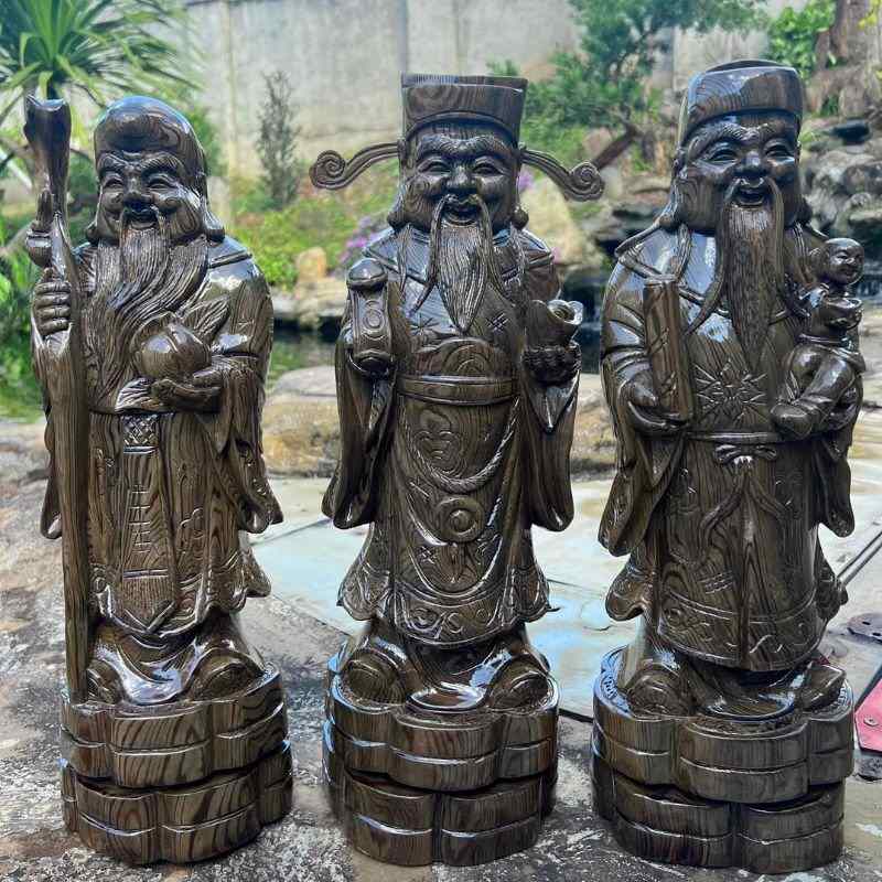 Tượng phúc lộc thọ gỗ thủy tùng xanh. Tượng phúc lộc thọ gỗ thủy tùng xanh.