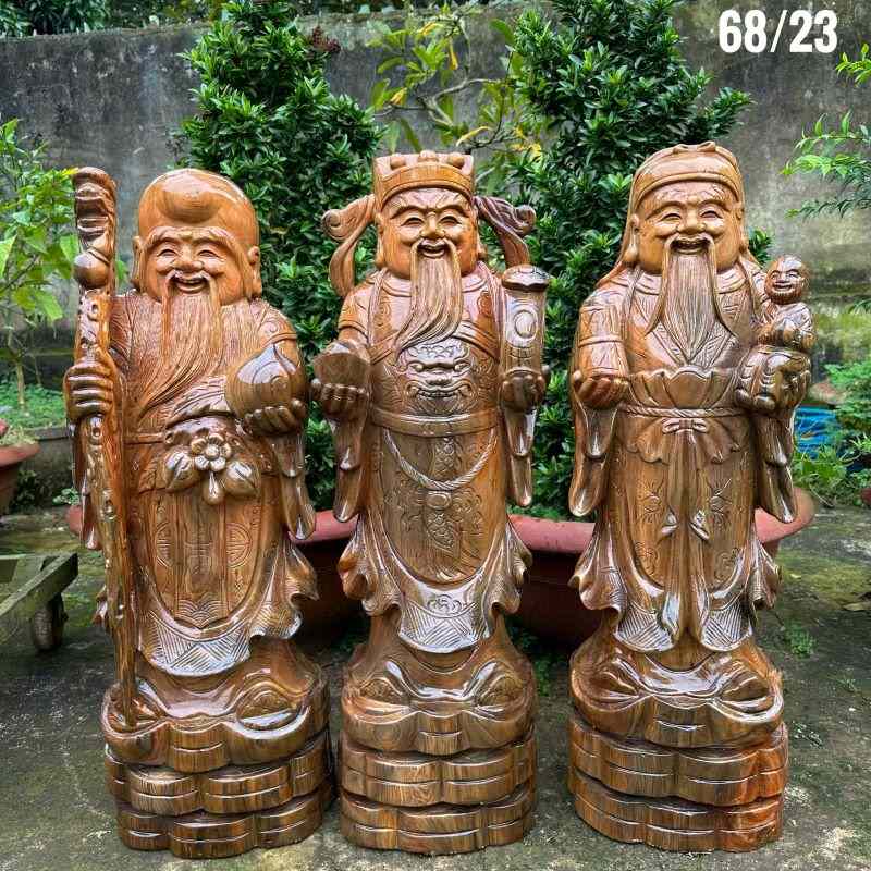 Tượng phước lộc thọ gỗ thủy tùng cao 68cm rộng 23cm Tượng phước lộc thọ gỗ thủy tùng cao 68cm rộng 23cm