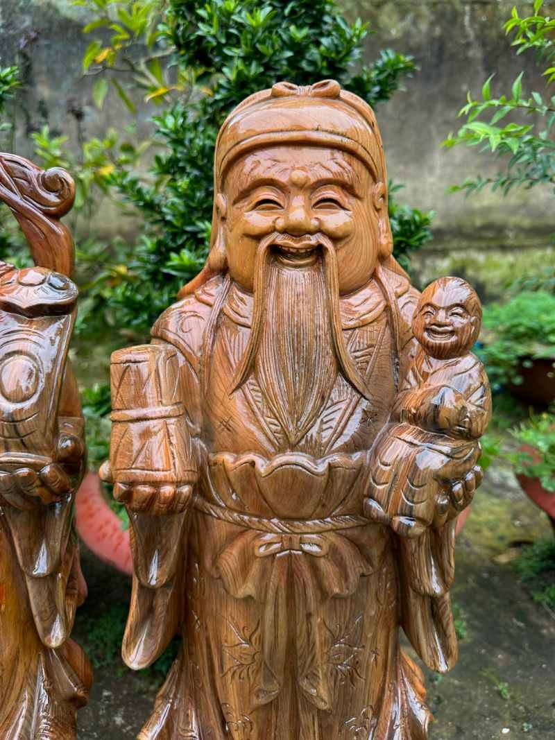 Tượng phước lộc thọ gỗ thủy tùng cao 68cm rộng 23cm Tượng phước lộc thọ gỗ thủy tùng cao 68cm rộng 23cm
