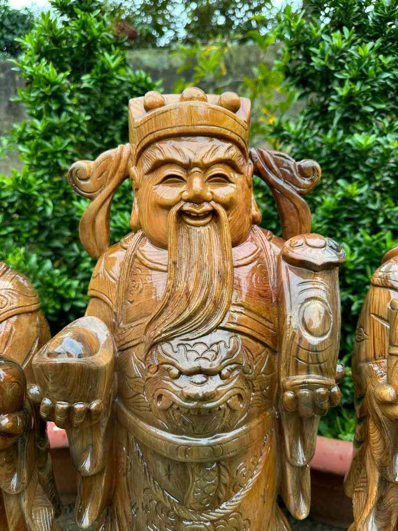 Tượng phước lộc thọ gỗ thủy tùng cao 68cm rộng 23cm Tượng phước lộc thọ gỗ thủy tùng cao 68cm rộng 23cm