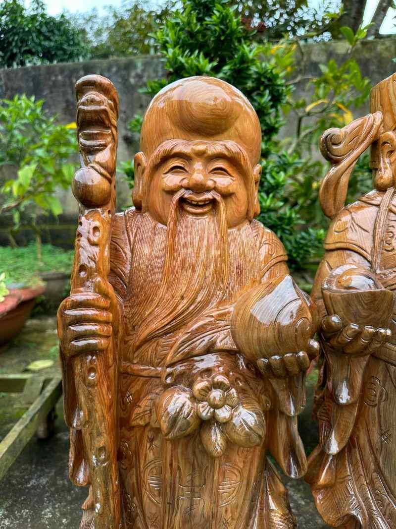 Tượng phước lộc thọ gỗ thủy tùng cao 68cm rộng 23cm Tượng phước lộc thọ gỗ thủy tùng cao 68cm rộng 23cm