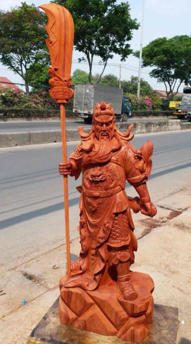 Tượng quan công gõ gõ đỏ Tượng quan công gõ gõ đỏ