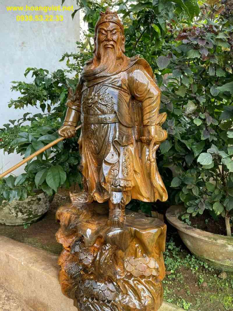 Tượng quan công gỗ thủy tùng cao 90cm rộng 40cm sâu 30cm Tượng quan công gỗ thủy tùng cao 90cm rộng 40cm sâu 30cm