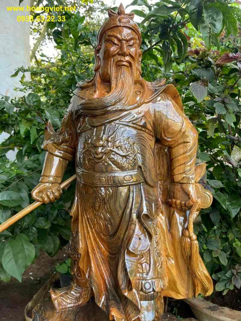 Tượng quan công gỗ thủy tùng cao 90cm rộng 40cm sâu 30cm Tượng quan công gỗ thủy tùng cao 90cm rộng 40cm sâu 30cm