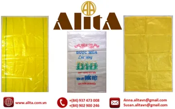 Bao đựng gạo 50kg trong suốt vàng chanh