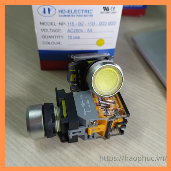Nút nhấn có đèn LED NP-115-B2-11D