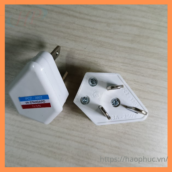 Phích 3 chấu xéo lớn 13A