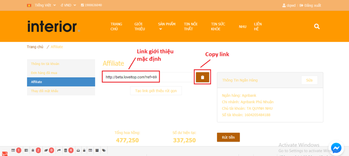 Link giới thiệu Affiliate