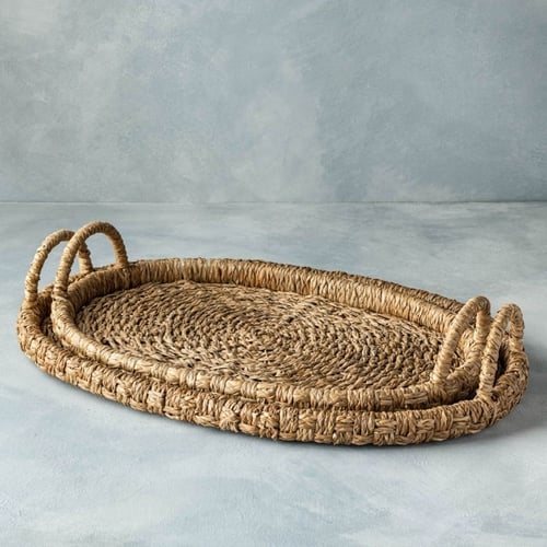 Khay mây oval Tĩnh Lặng decor tinh tế