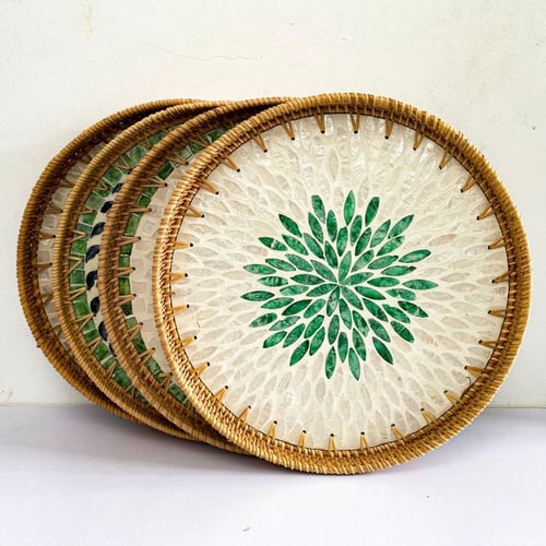 Khay mây tròn An Trà - Trang trí bàn trà tinh tế