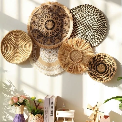 Đĩa mây treo tường Dấu Nắng phong cách mộc-Boho