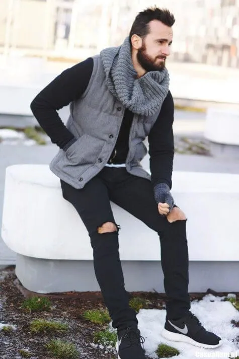Quần Jeans Nam Rách JR10