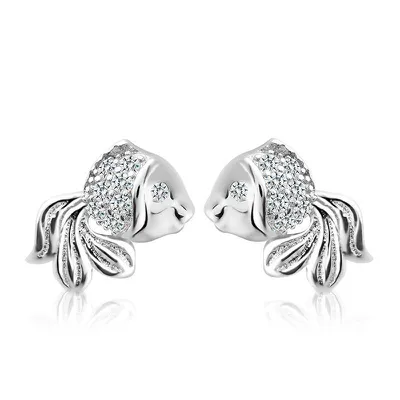 Bông tai bạch kim Baby Fish