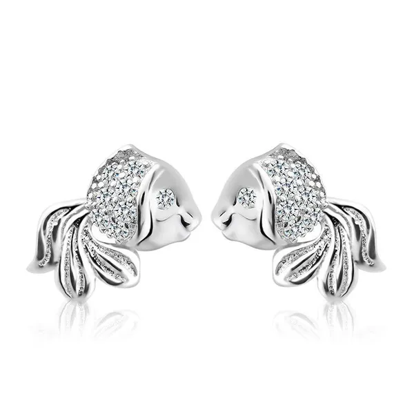 Bông tai bạch kim Baby Fish